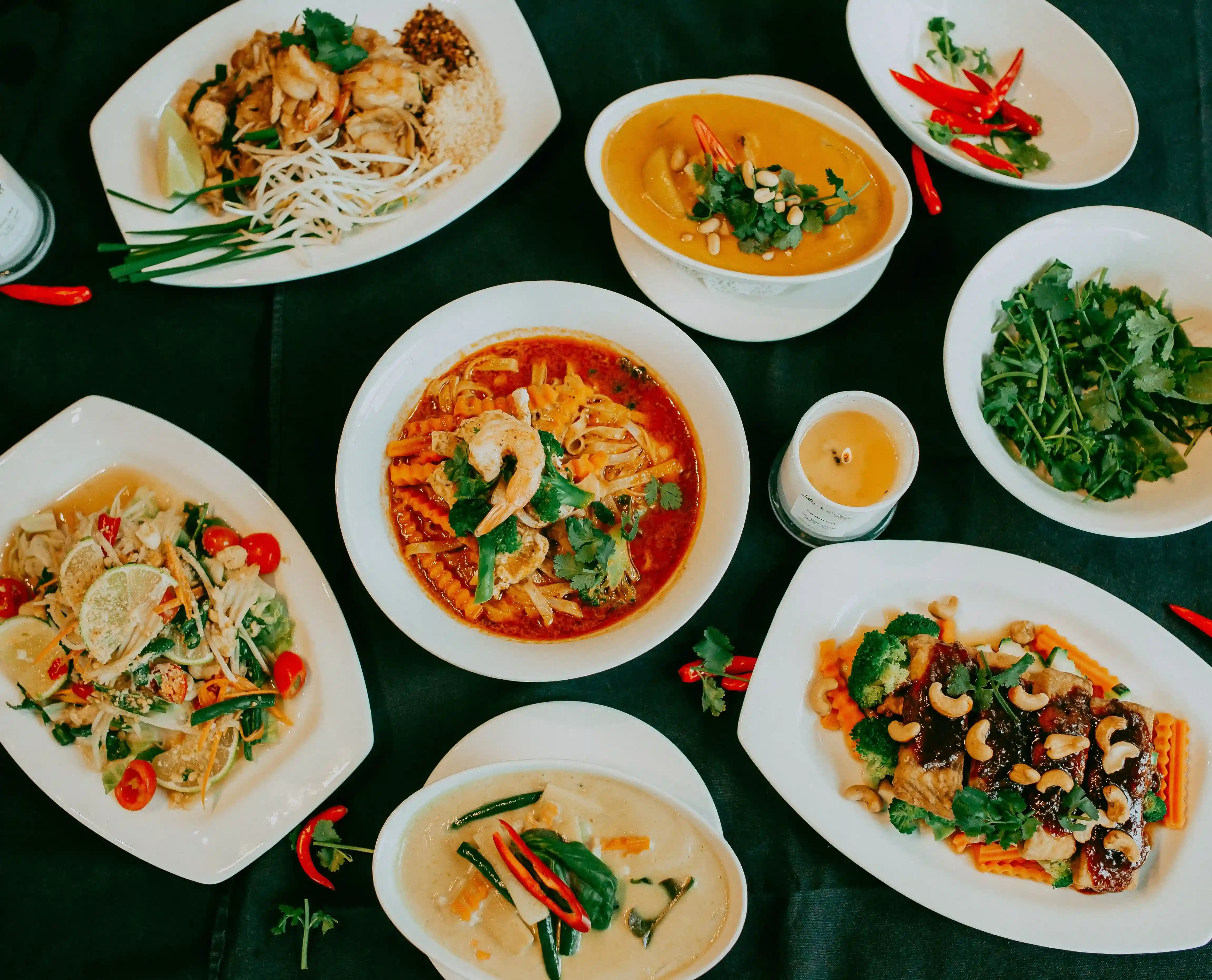 Selection of Thai dishes from Tasty Thai Robina
